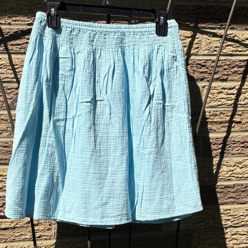 J.Crew Factory blue cotton gauze mini skirt, size small  NWT